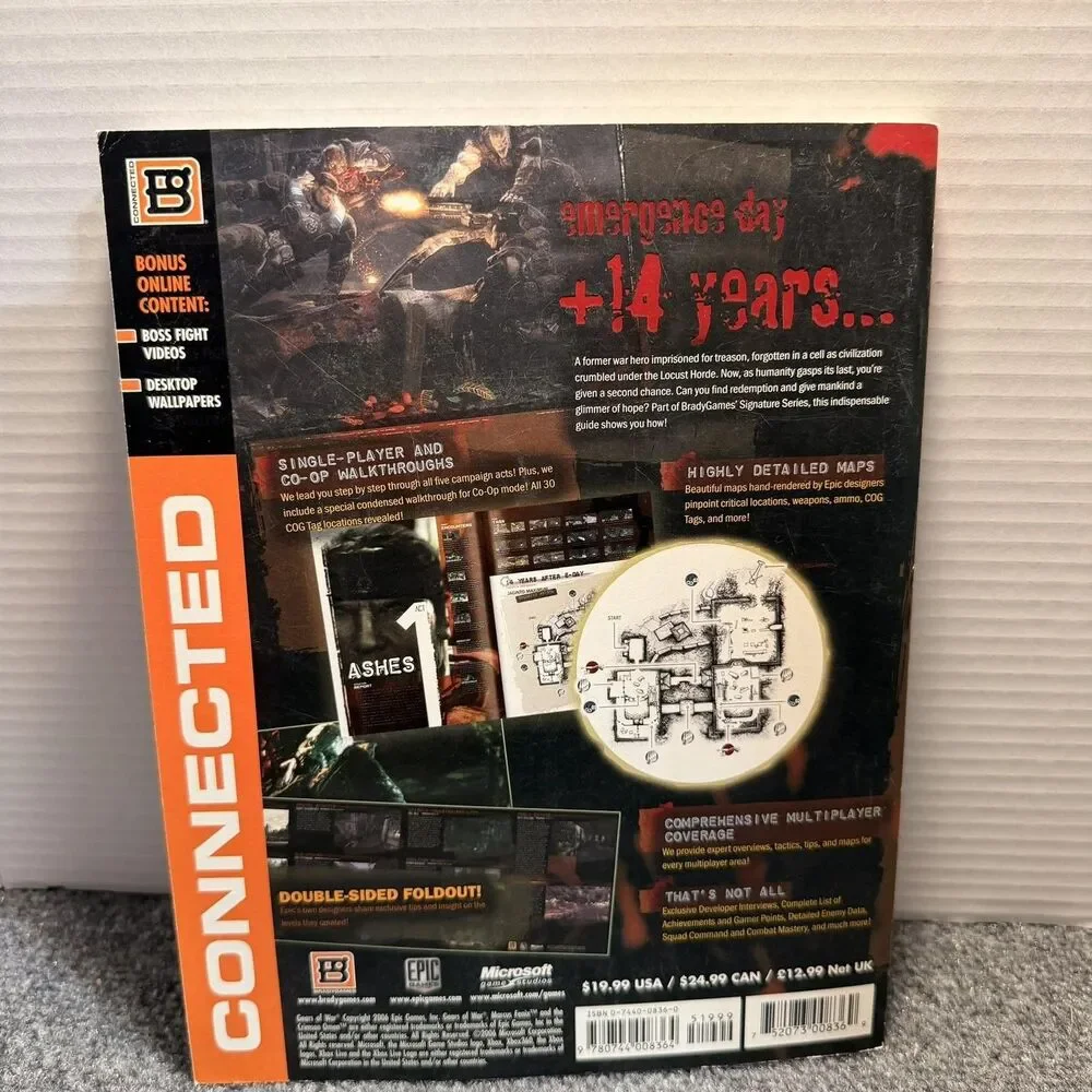 Gears Of War BradyGames Strategy Guide Xbox 360 Signature Series Book Glossy